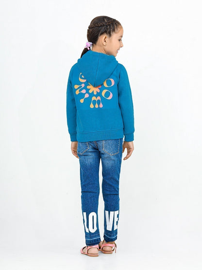Edenrobe - Girl's Teal Blue Hoodie - EGTH22-006
