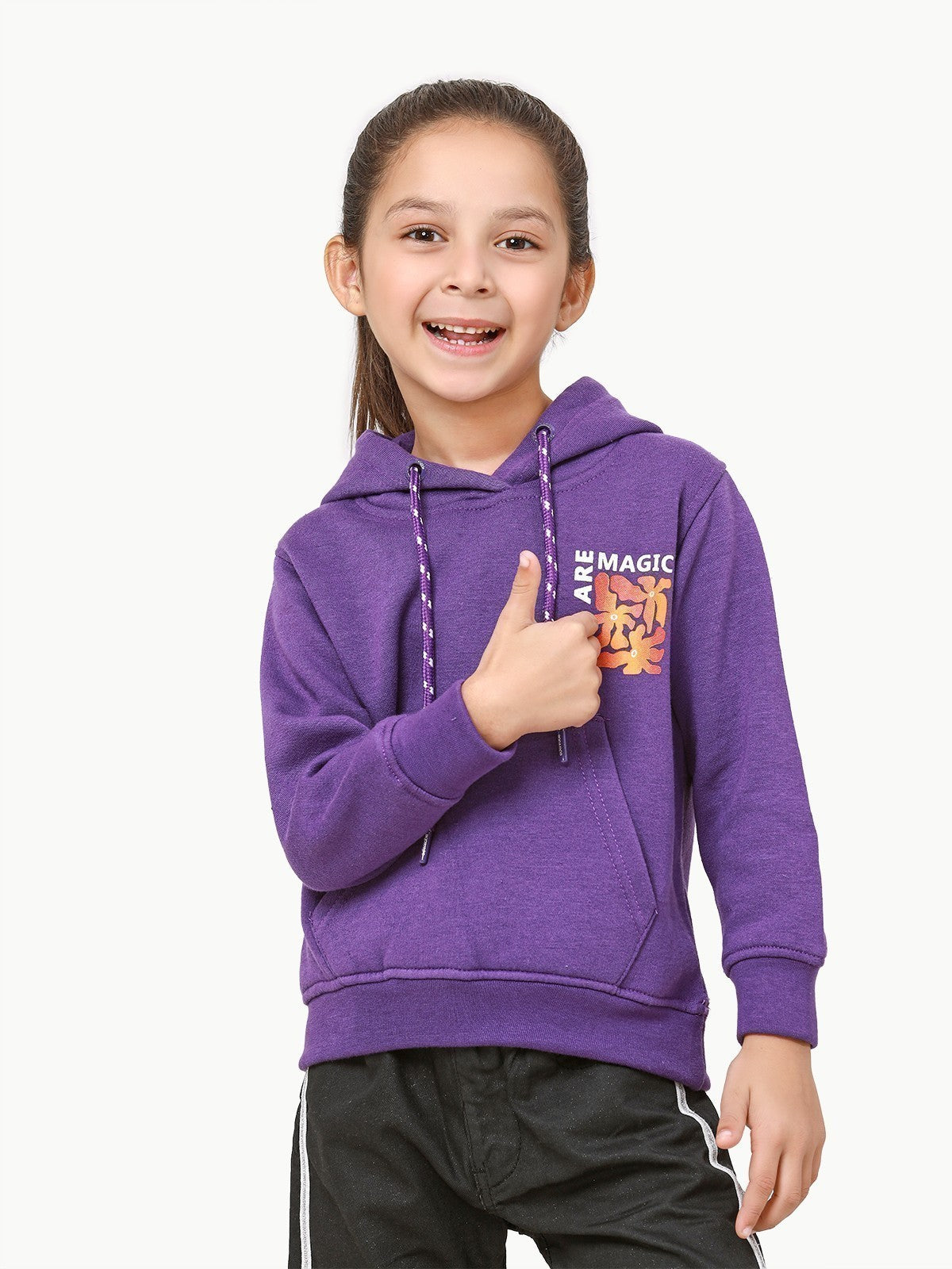 Edenrobe - Girl's Purple Hoodie - EGTH22-008
