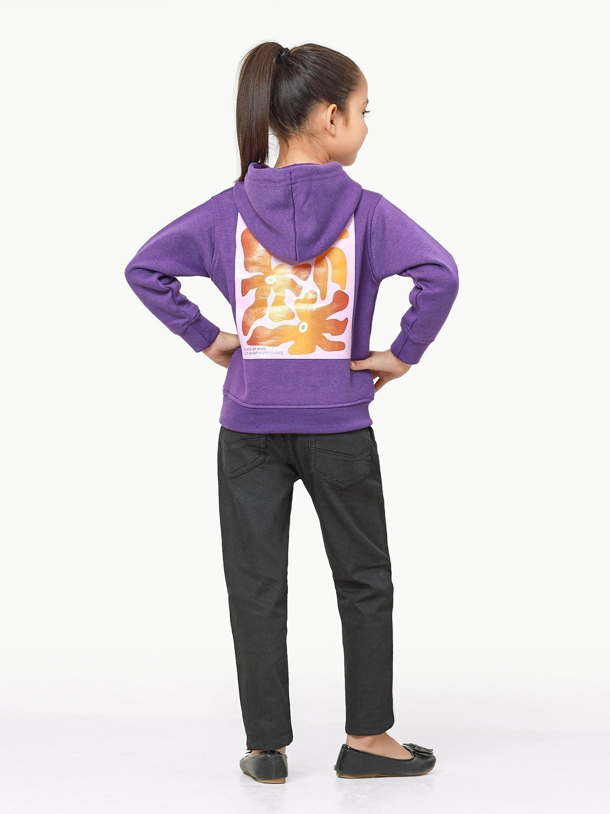 Edenrobe - Girl's Purple Hoodie - EGTH22-008