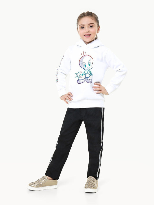 Edenrobe - Girl's White Hoodie - EGTH22-011