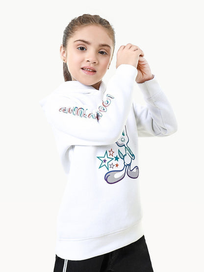 Edenrobe - Girl's White Hoodie - EGTH22-011