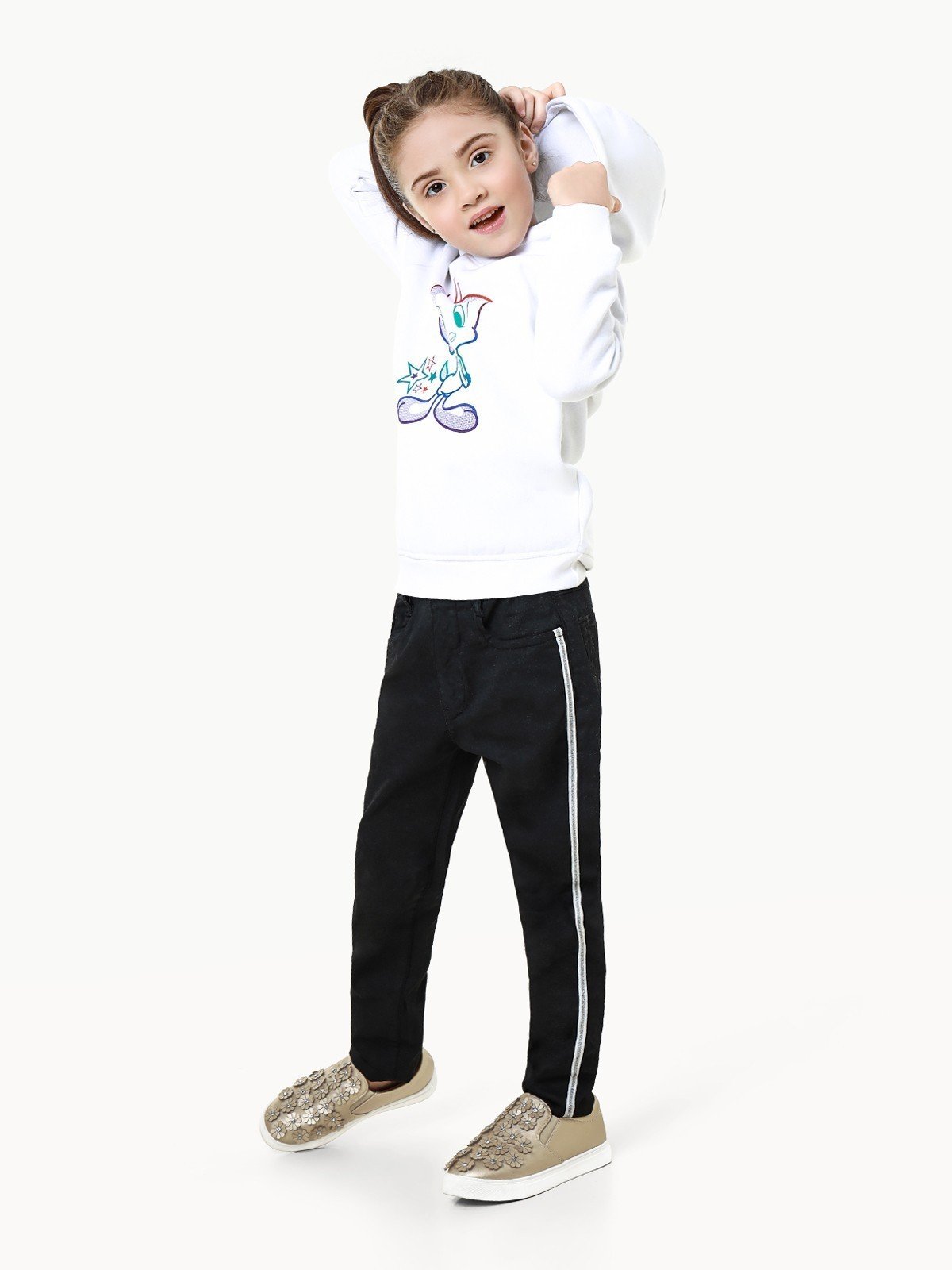 Edenrobe - Girl's White Hoodie - EGTH22-011