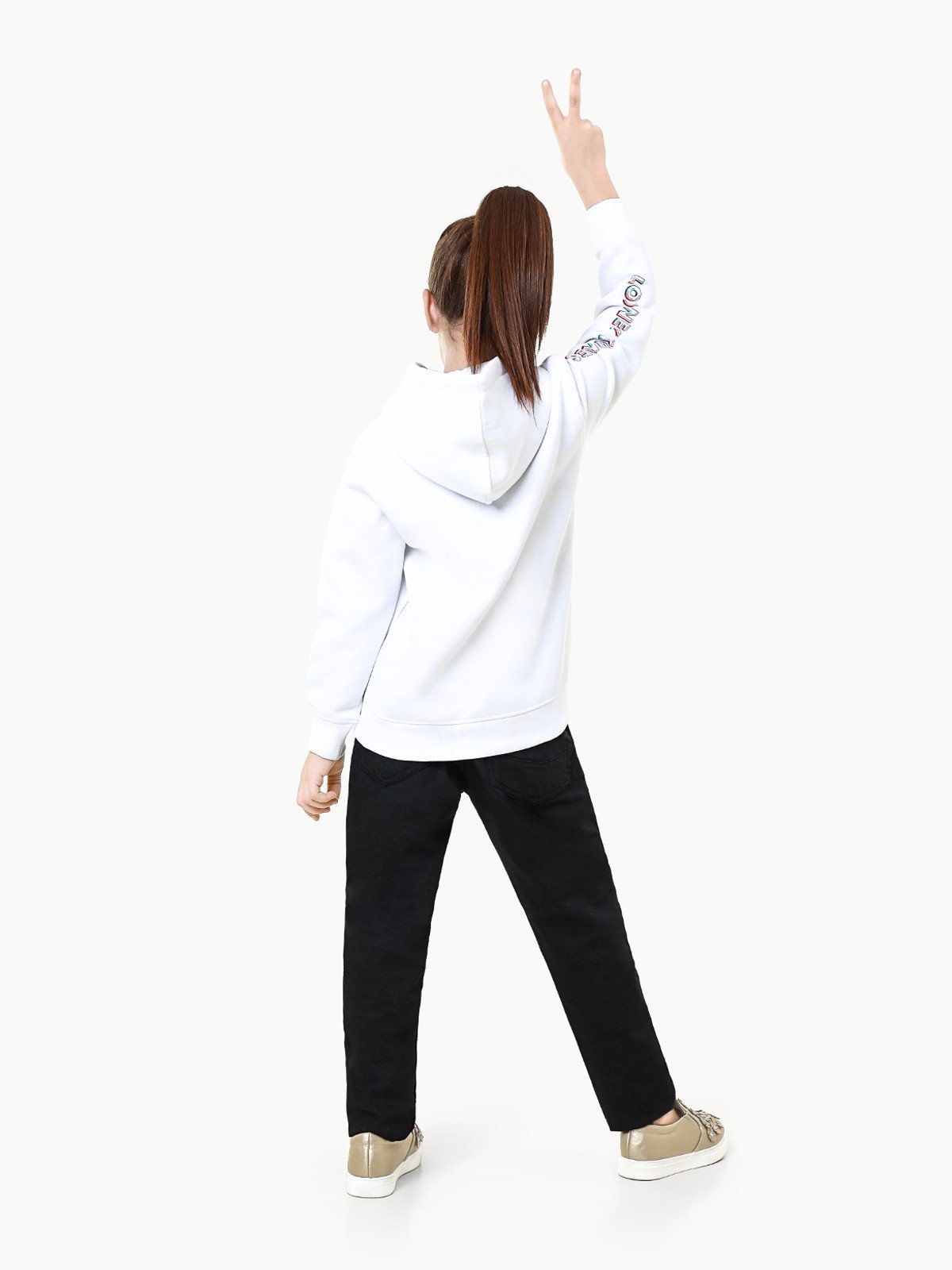 Edenrobe - Girl's White Hoodie - EGTH22-011