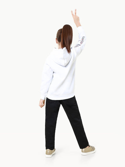 Edenrobe - Girl's White Hoodie - EGTH22-011