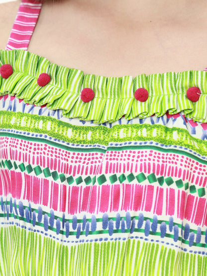 Edenrobe - Girl's Green Multi Jumpsuit - EGTJSW22-005