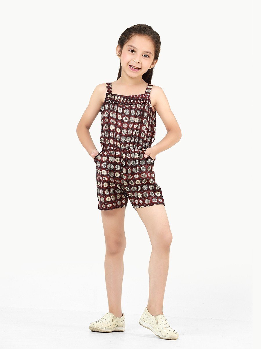 Edenrobe - Girl's Burgundy Jumpsuit - EGTJSW22-008