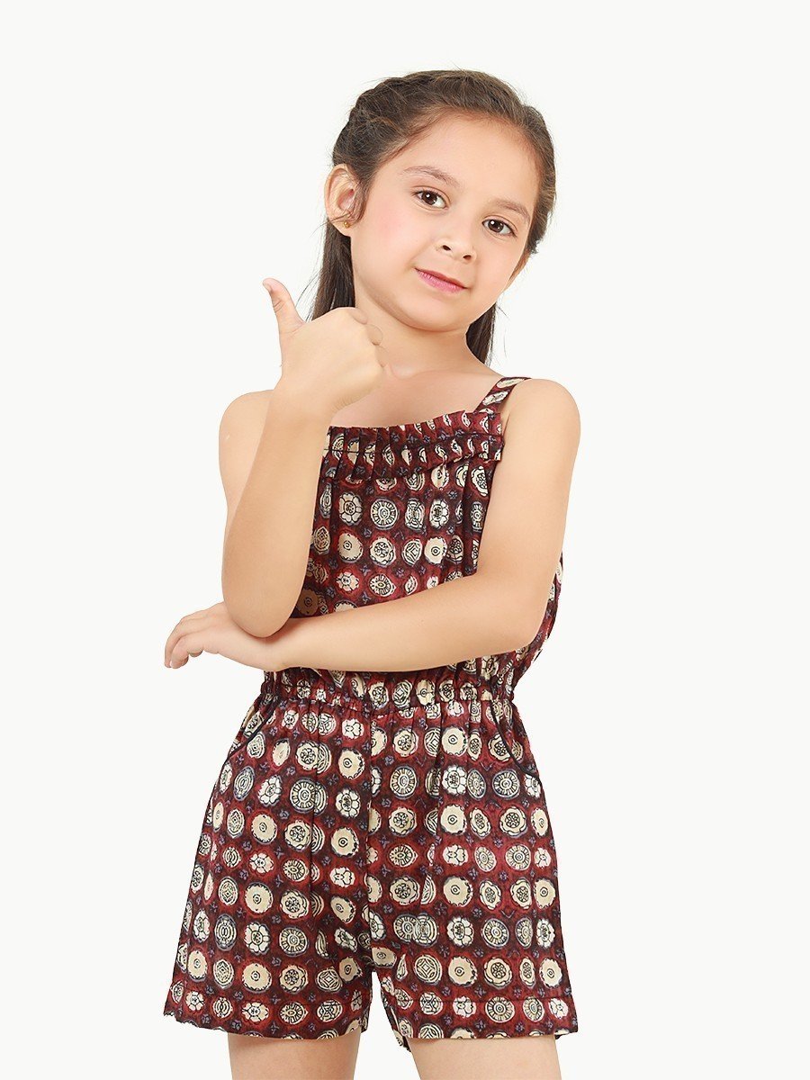 Edenrobe - Girl's Burgundy Jumpsuit - EGTJSW22-008