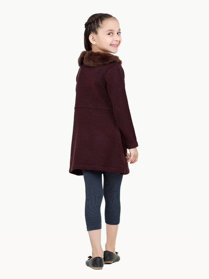 Edenrobe - Girl's Plum Sweater Frock - EGTSF22-003