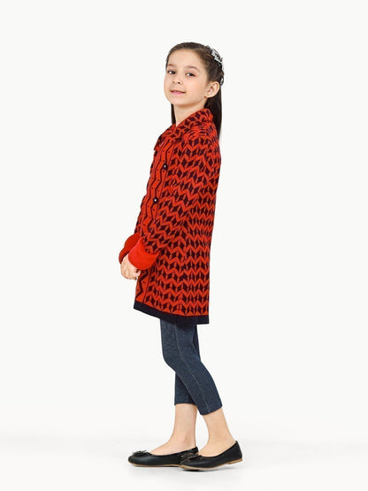 Edenrobe - Girl's Red Sweater Frock - EGTSF22-004