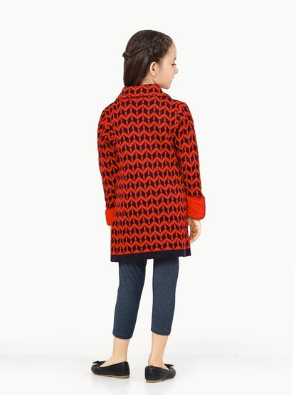 Edenrobe - Girl's Red Sweater Frock - EGTSF22-004