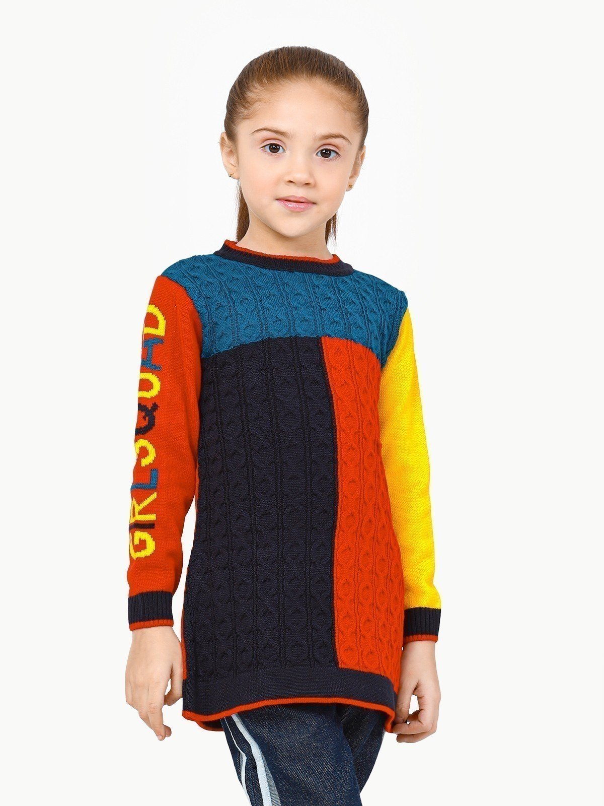 Edenrobe - Girl's Multi Sweater Frock - EGTSF22-006