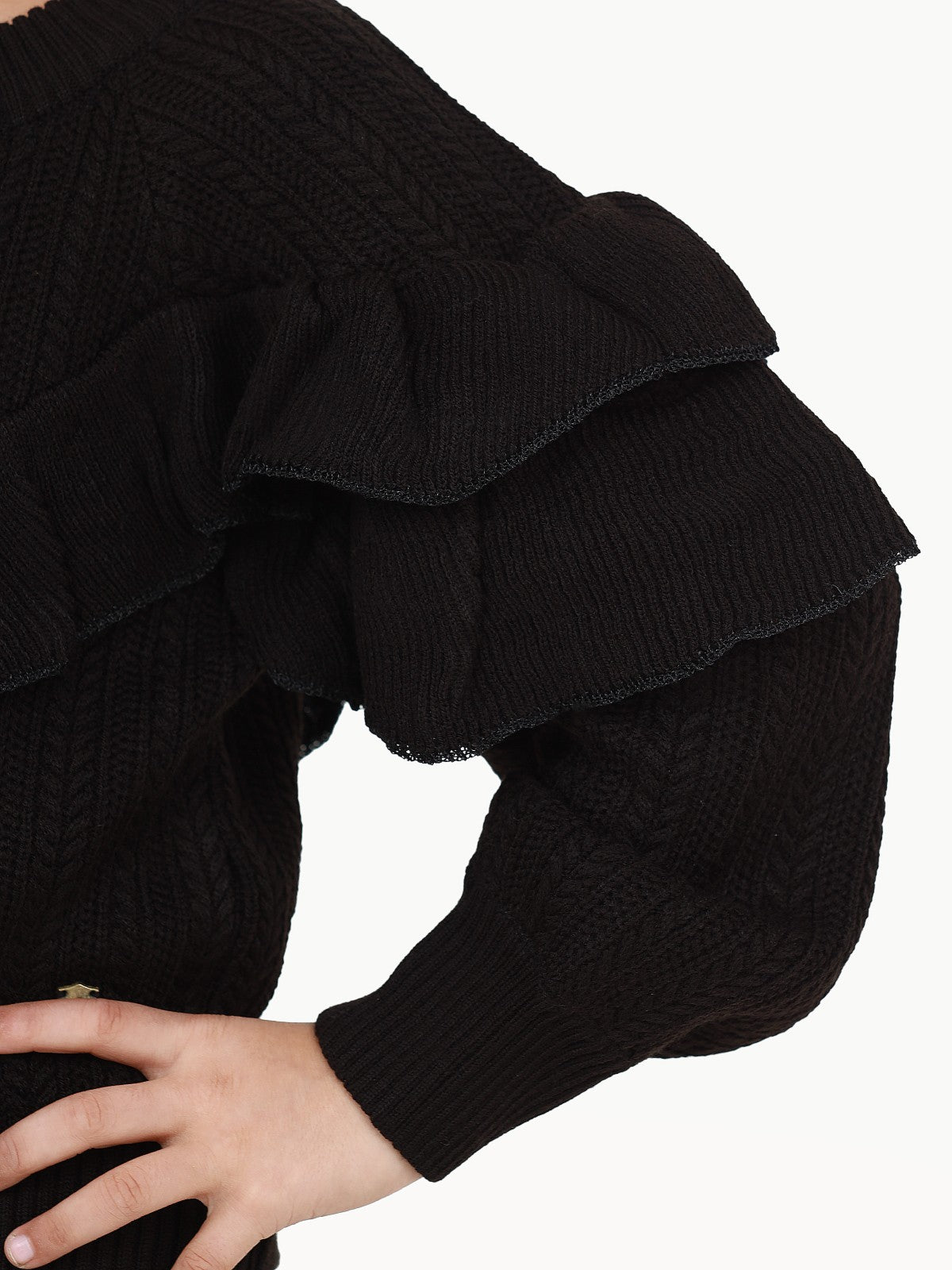 Edenrobe - Girl's Black Sweater - EGTSWT22-001