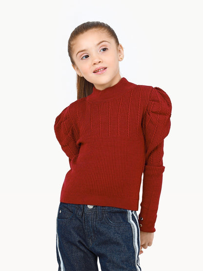 Edenrobe - Girl's Magenta Sweater - EGTSWT22-002