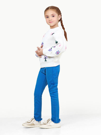 Edenrobe - Girl's Off White Sweater - EGTSWT22-011