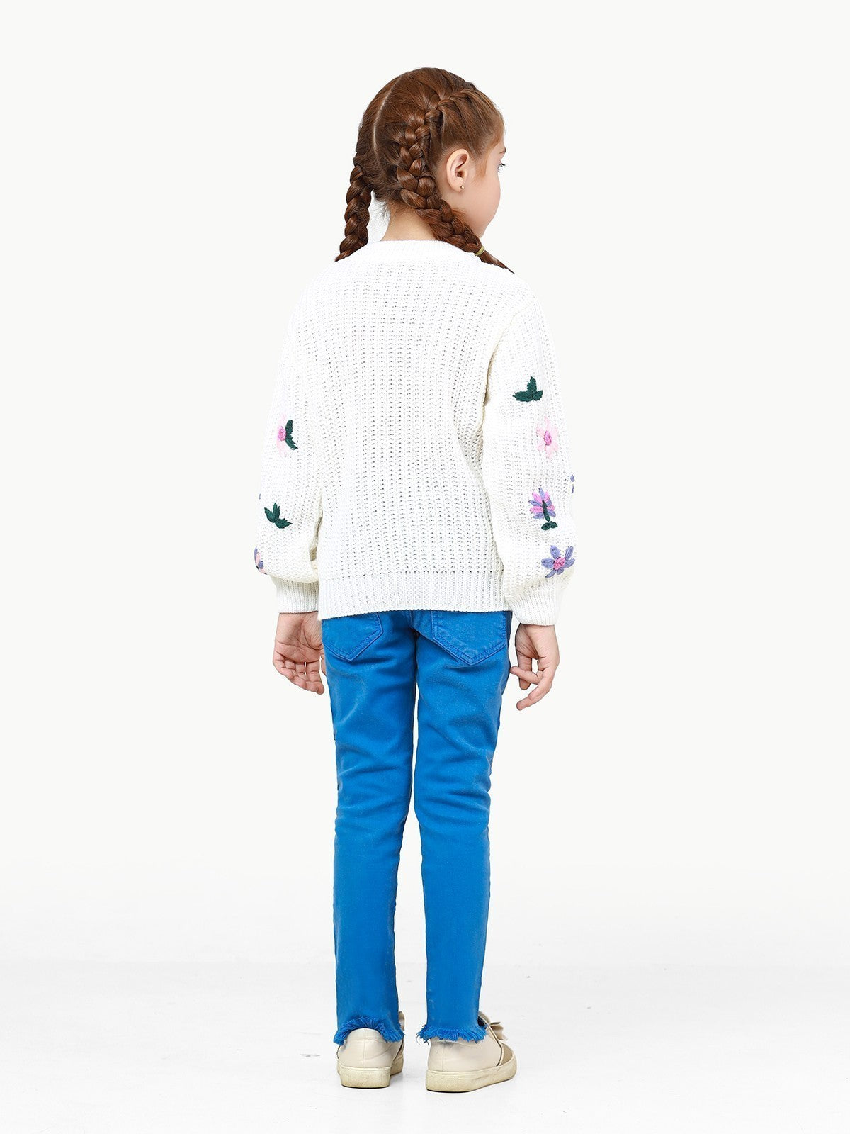 Edenrobe - Girl's Off White Sweater - EGTSWT22-011