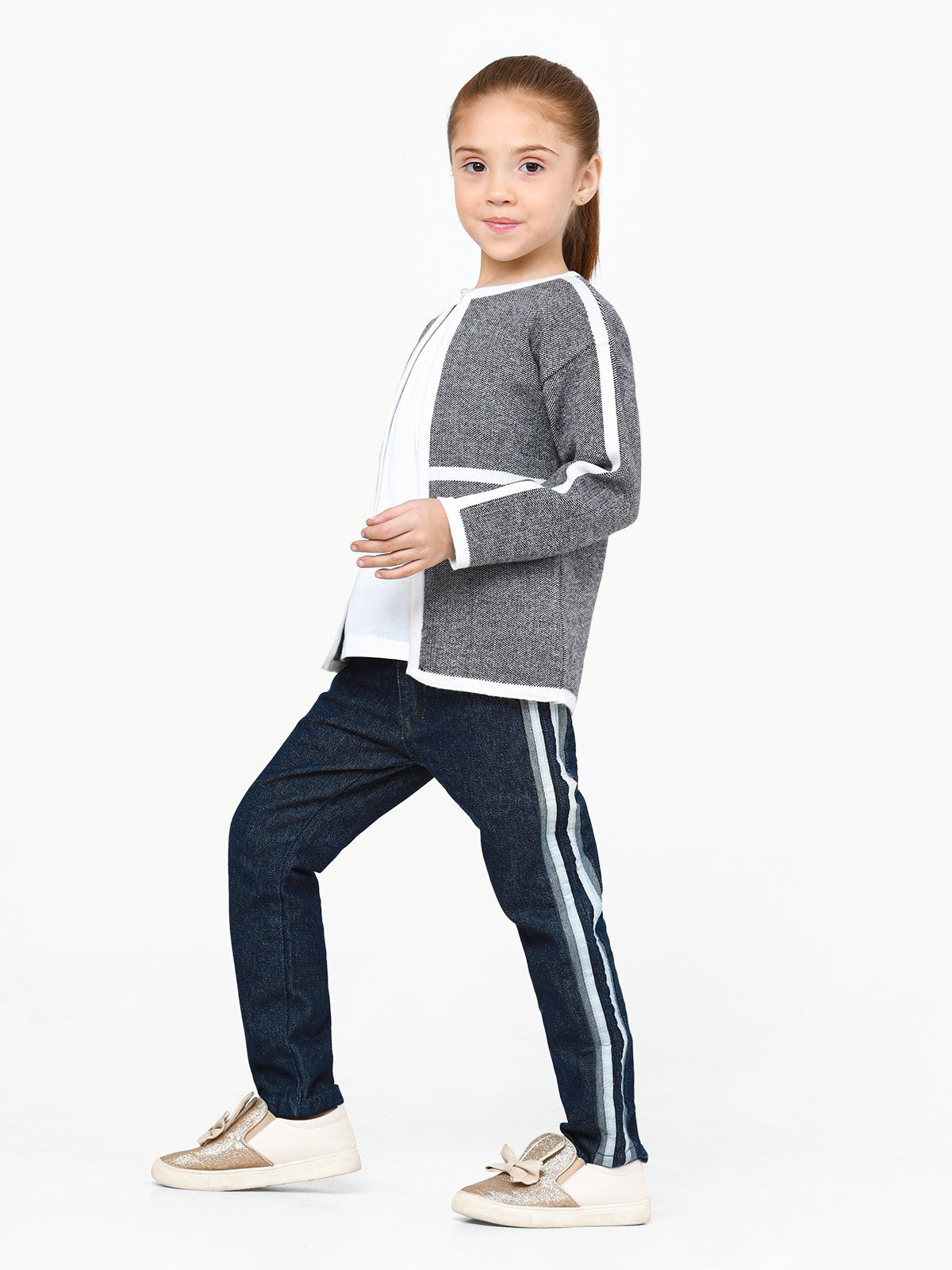 Edenrobe - Girl's Grey Sweater - EGTSWT22-012