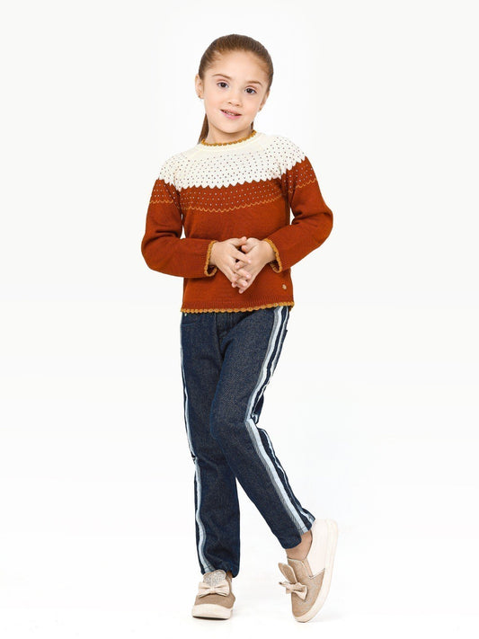 Edenrobe - Girl's Rust Sweater - EGTSWT22-013
