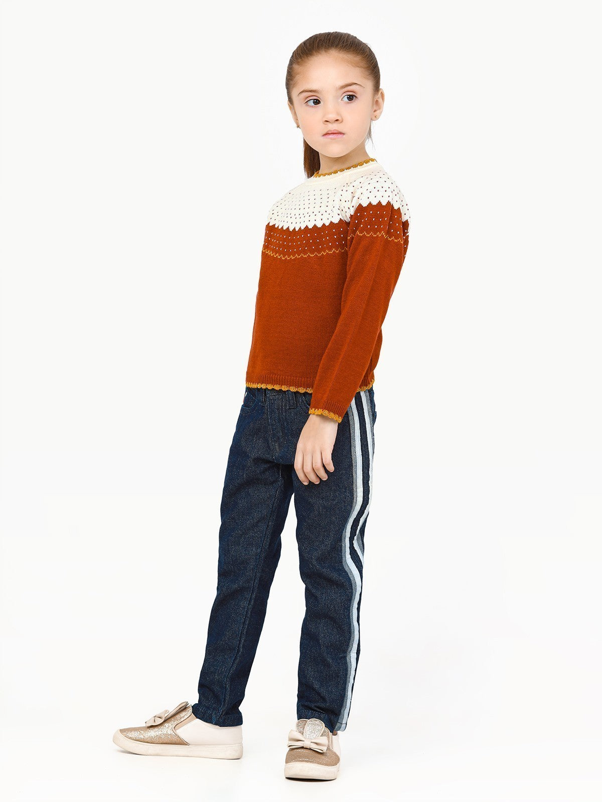 Edenrobe - Girl's Rust Sweater - EGTSWT22-013