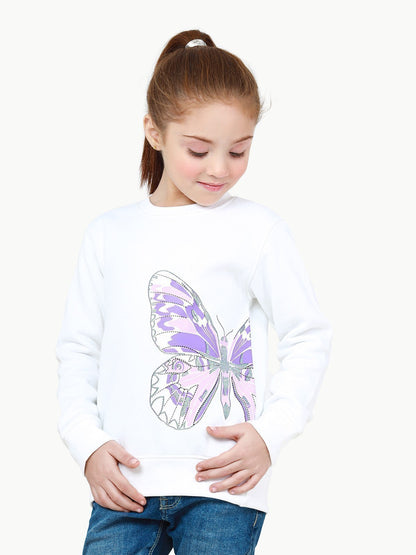 Edenrobe - Girl's White Sweatshirt - EGTSS22-001