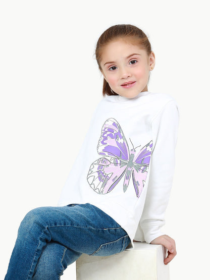 Edenrobe - Girl's White Sweatshirt - EGTSS22-001