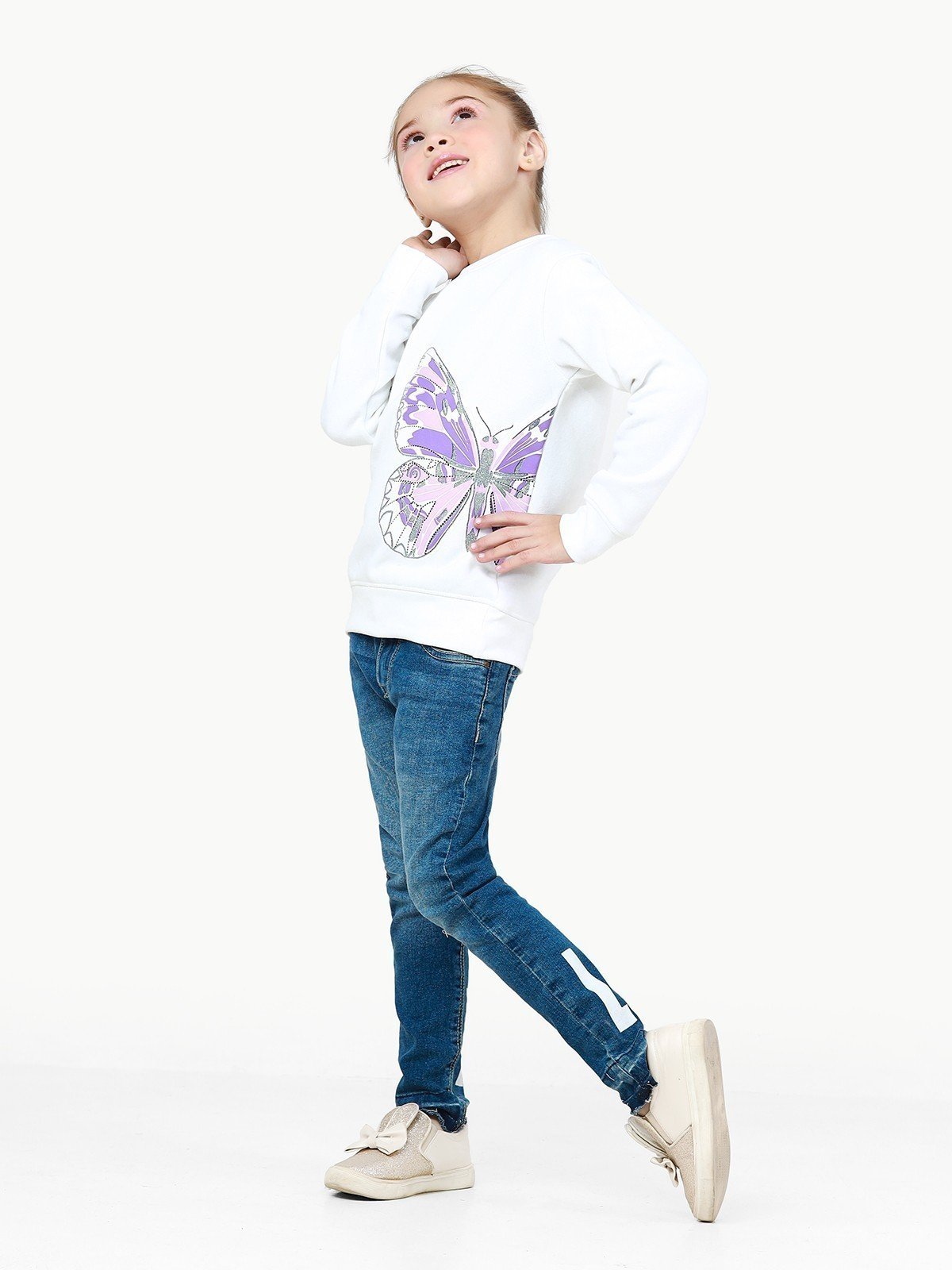 Edenrobe - Girl's White Sweatshirt - EGTSS22-001