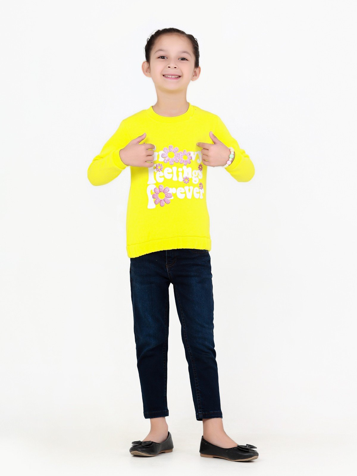 Edenrobe - Girl's Lemon Sweatshirt - EGTSS22-002