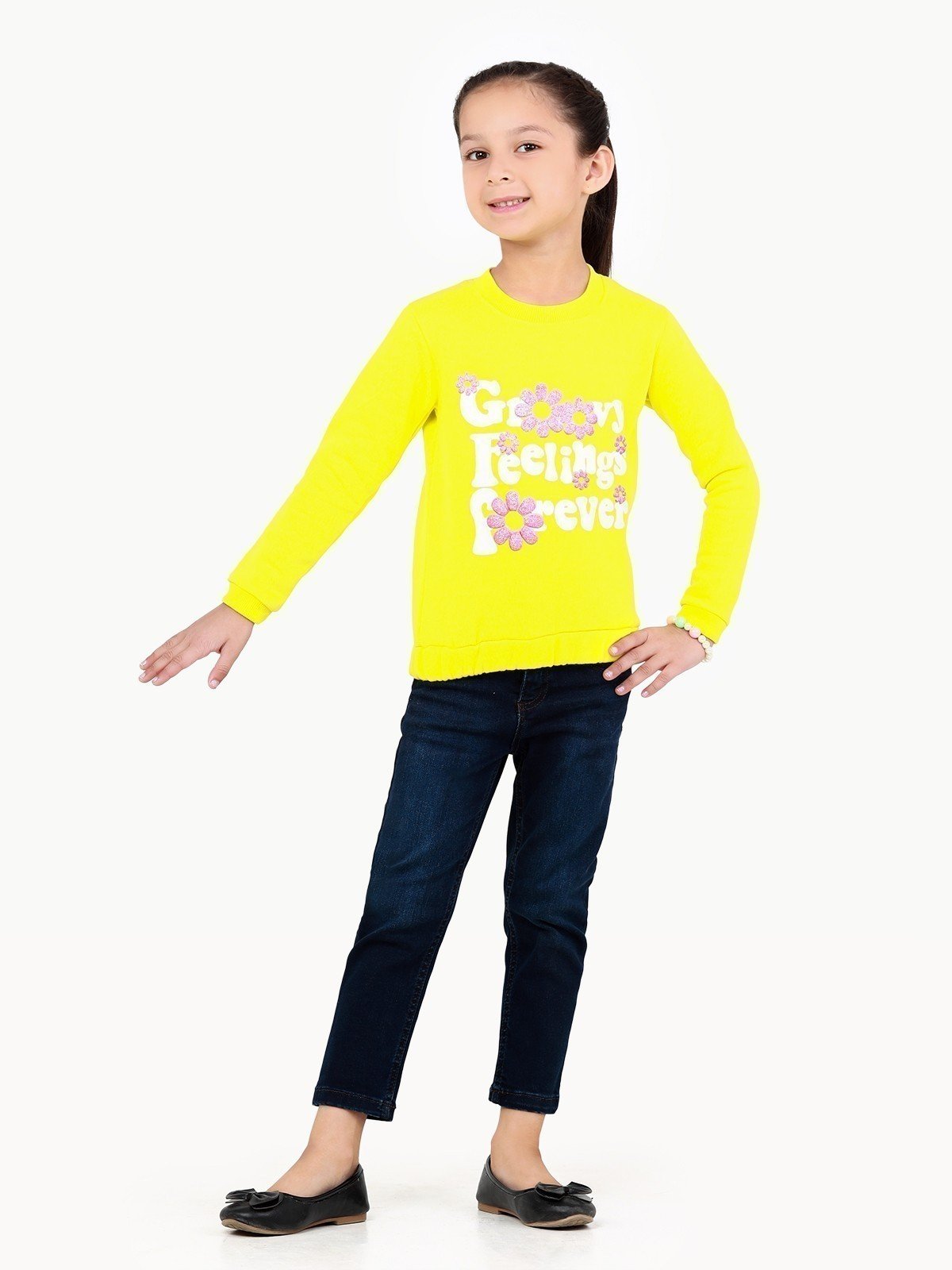 Edenrobe - Girl's Lemon Sweatshirt - EGTSS22-002
