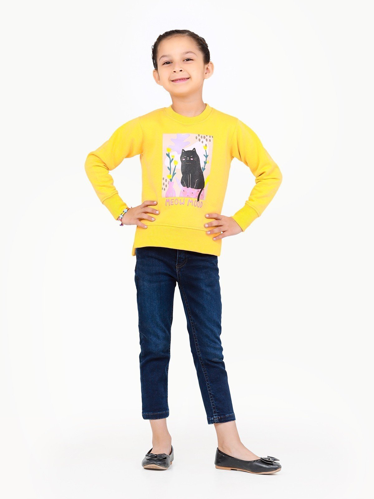 Edenrobe - Girl's Yellow Sweatshirt - EGTSS22-005