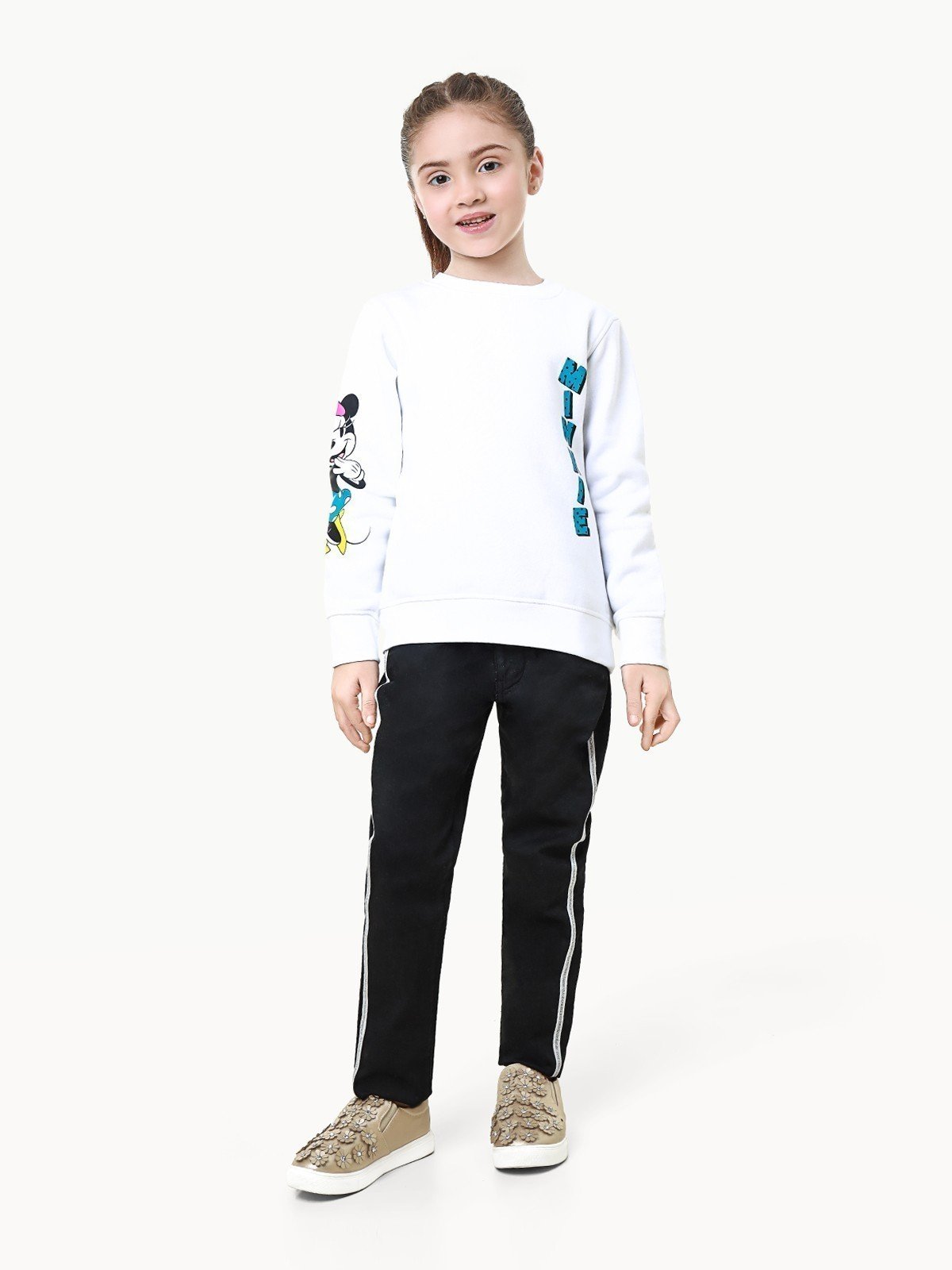 Edenrobe - Girl's White Sweatshirt - EGTSS22-014