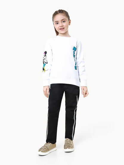 Edenrobe - Girl's White Sweatshirt - EGTSS22-014