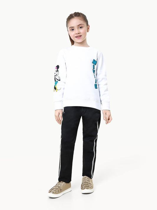 Edenrobe - Girl's White Sweatshirt - EGTSS22-014