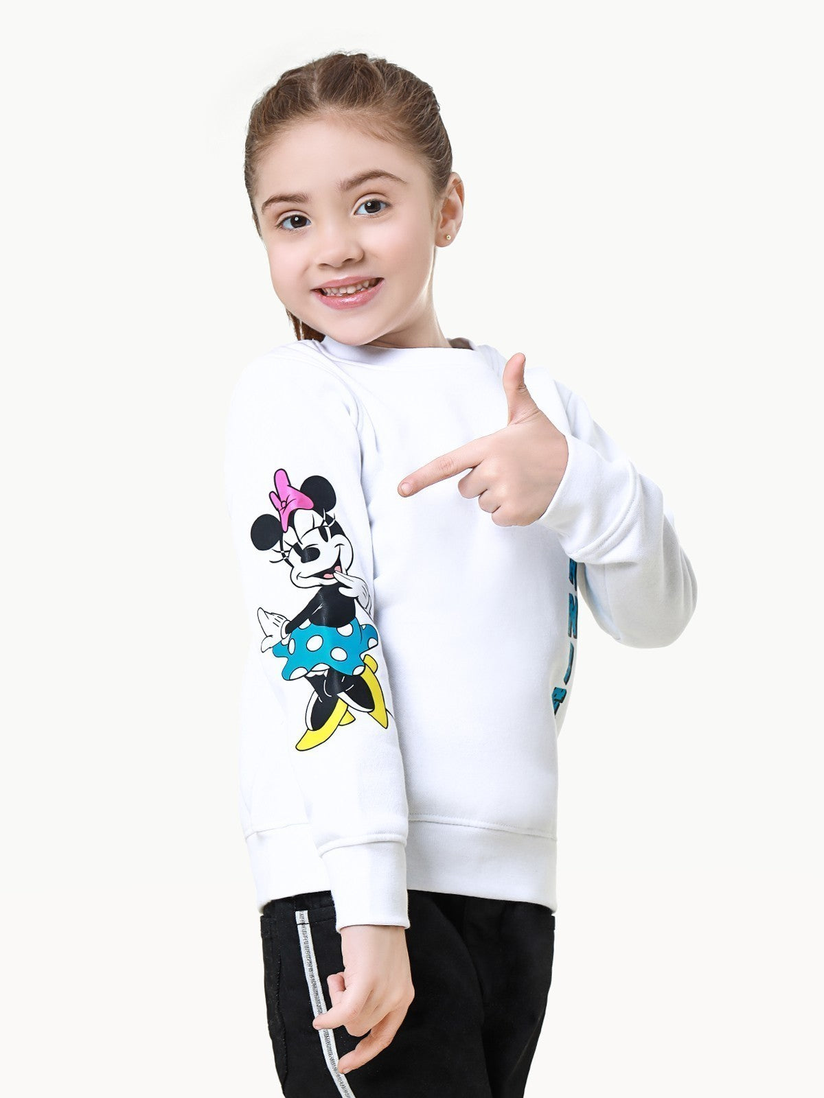 Edenrobe - Girl's White Sweatshirt - EGTSS22-014