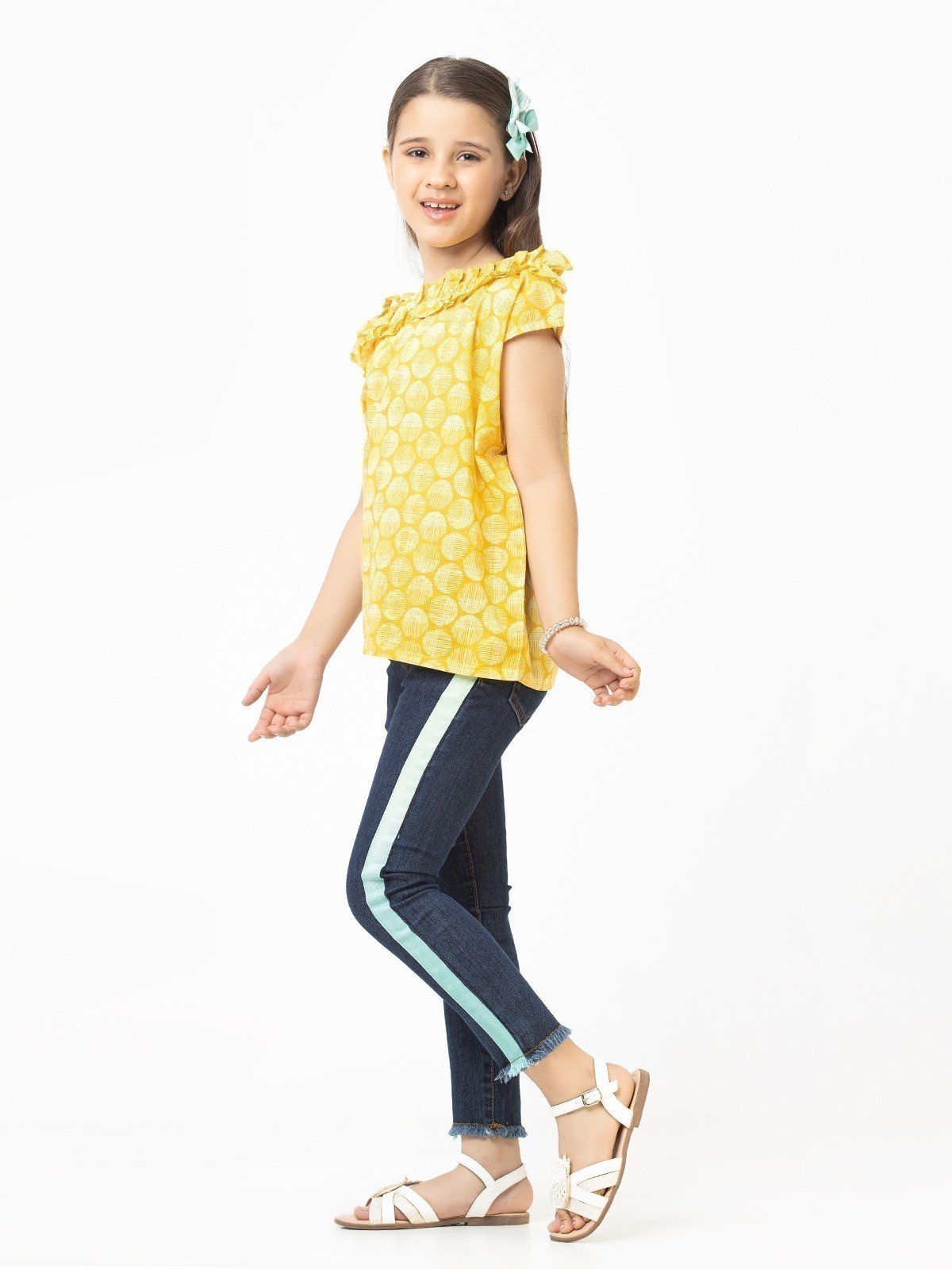 Edenrobe - Girl's Yellow Fusion Top - EGTF21S-001