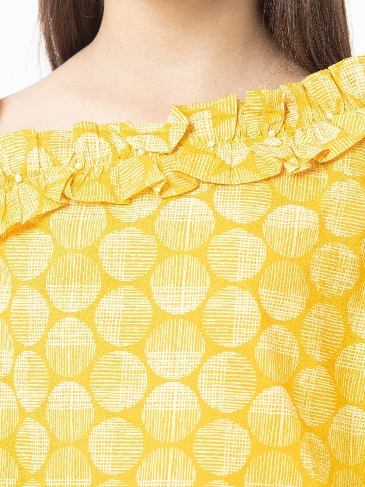 Edenrobe - Girl's Yellow Fusion Top - EGTF21S-001