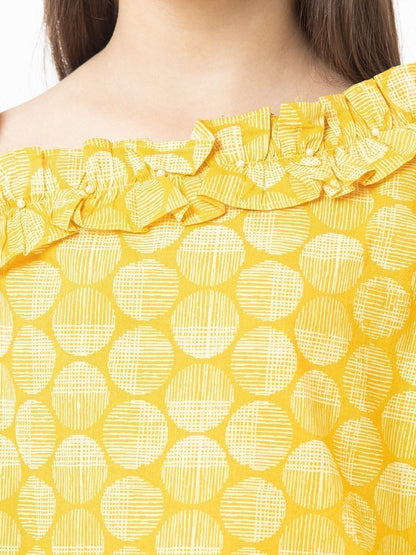 Edenrobe - Girl's Yellow Fusion Top - EGTF21S-001