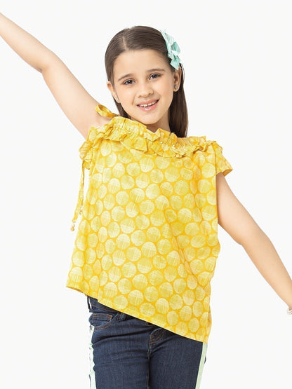 Edenrobe - Girl's Yellow Fusion Top - EGTF21S-001