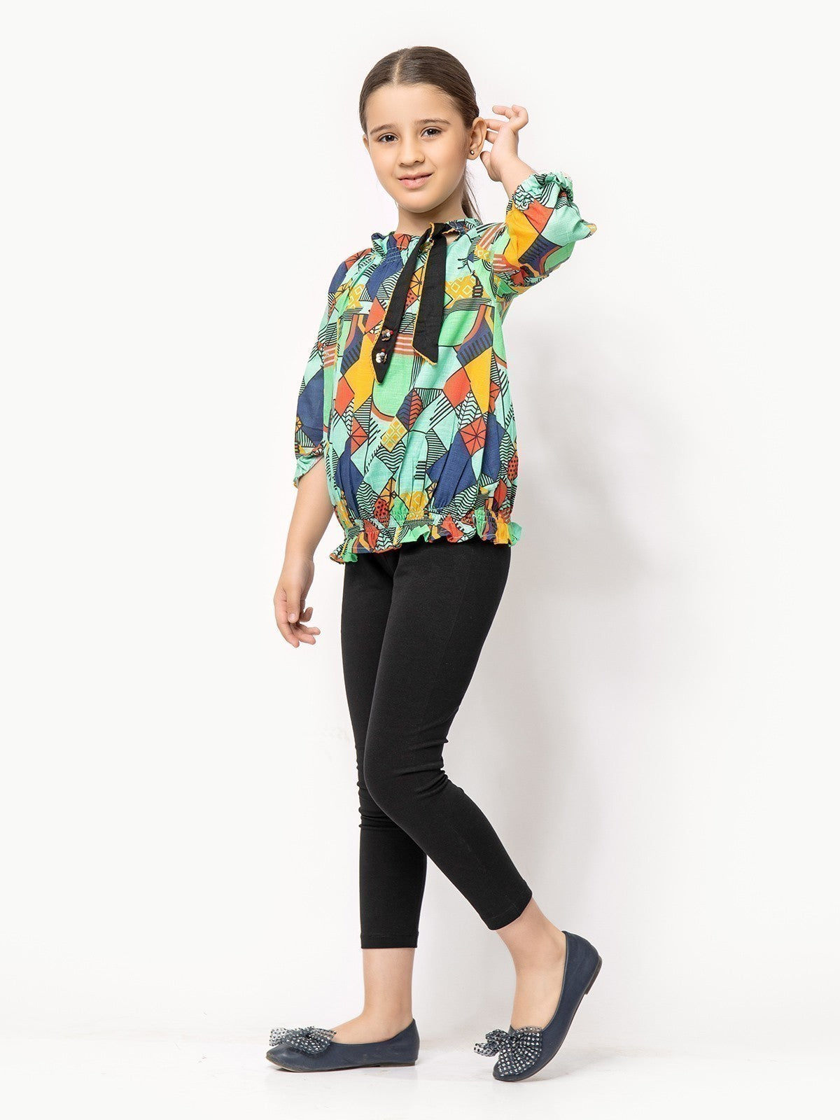 Edenrobe - Girl's Sea Green Fusion Top - EGTFT21-002