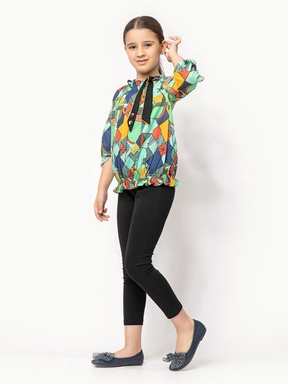 Edenrobe - Girl's Sea Green Fusion Top - EGTFT21-002