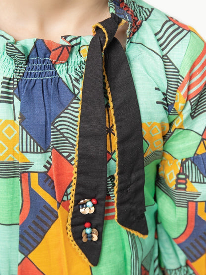 Edenrobe - Girl's Sea Green Fusion Top - EGTFT21-002