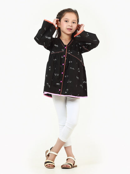 Edenrobe - Girl's Black Fusion Top - EGTFT22-100001