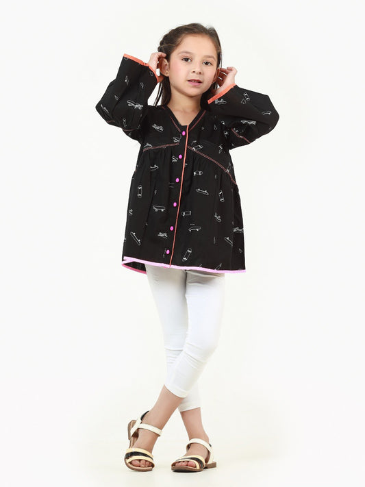 Edenrobe - Girl's Black Fusion Top - EGTFT22-100001