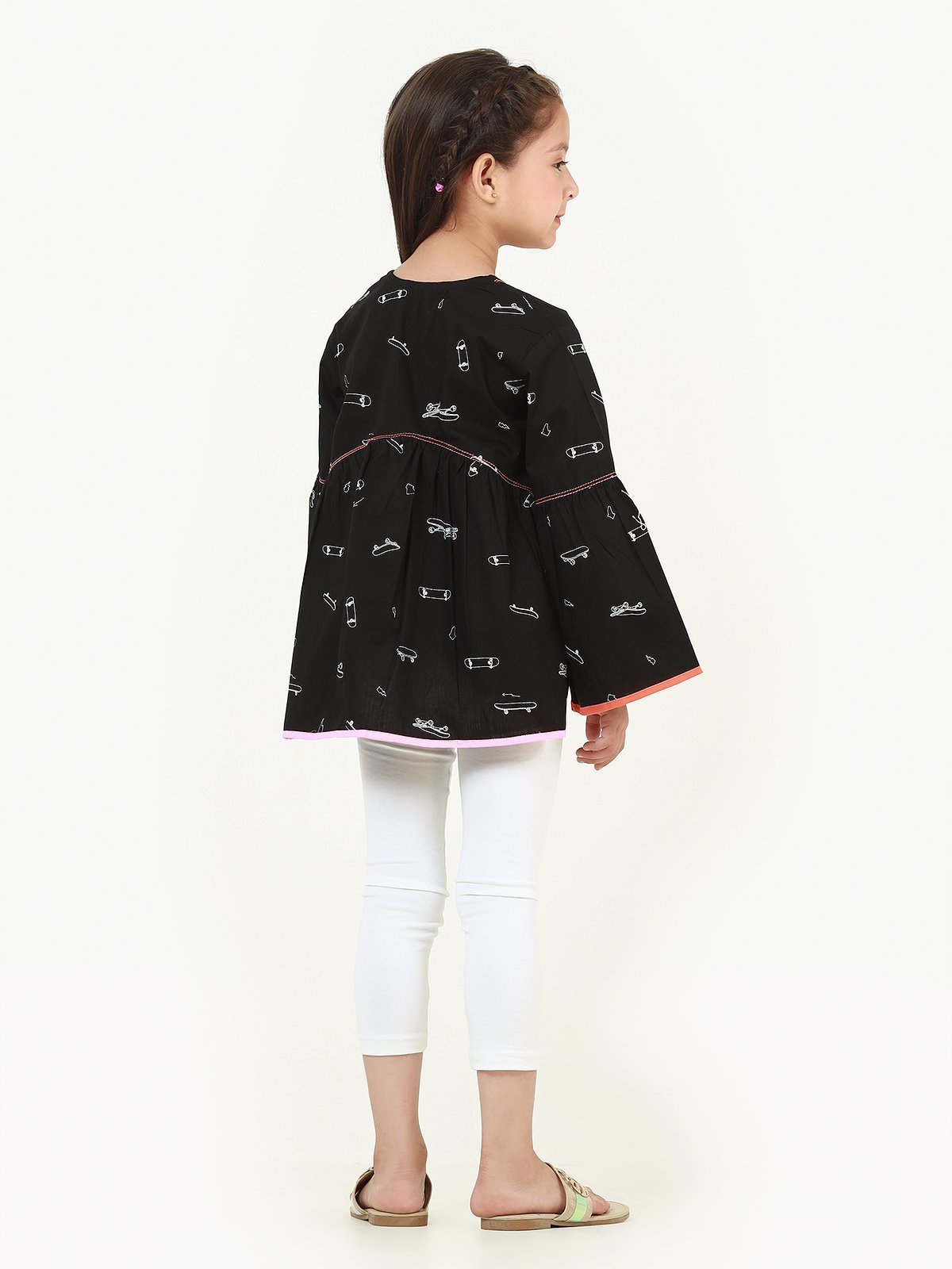 Edenrobe - Girl's Black Fusion Top - EGTFT22-100001