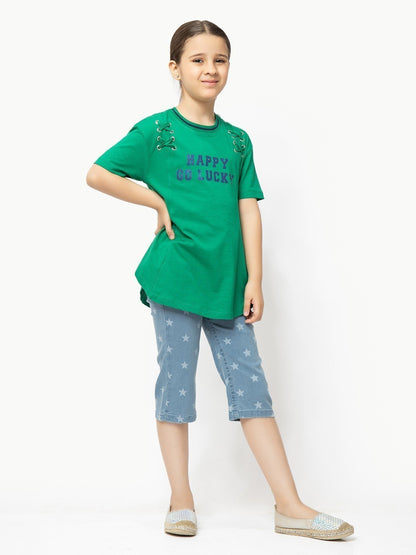 Edenrobe - Girl's Green Top - EGTK21-016