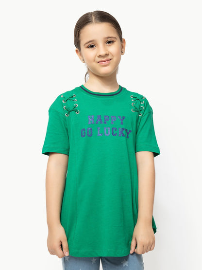 Edenrobe - Girl's Green Top - EGTK21-016