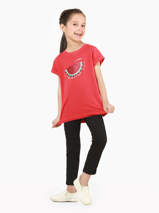 Edenrobe - Girl's Red Top - EGTK22-006