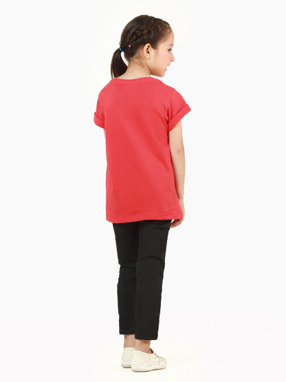 Edenrobe - Girl's Red Top - EGTK22-006