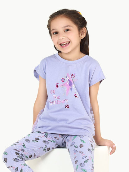 Edenrobe - Girl's Purple Top - EGTS21-001