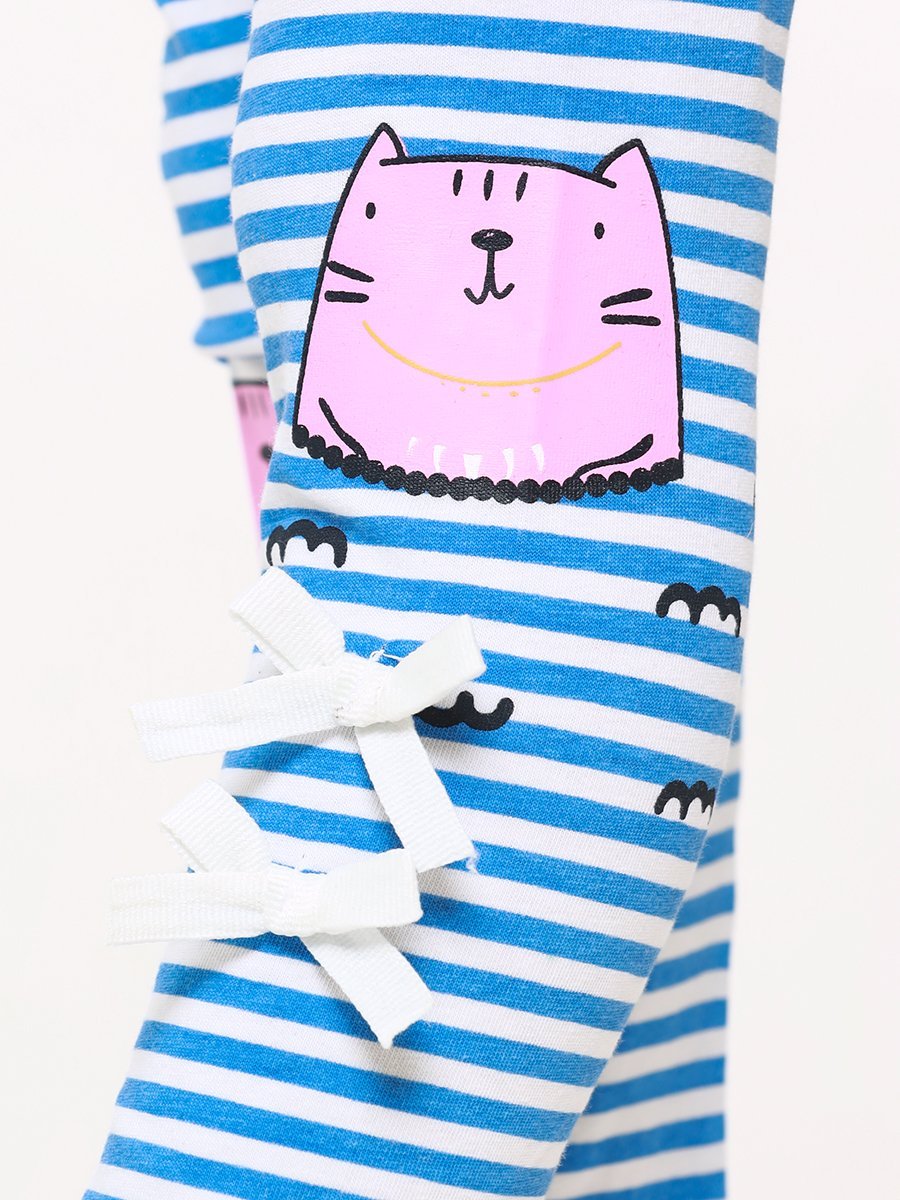 Edenrobe - Girl's White & Blue Top - EGTS21-002