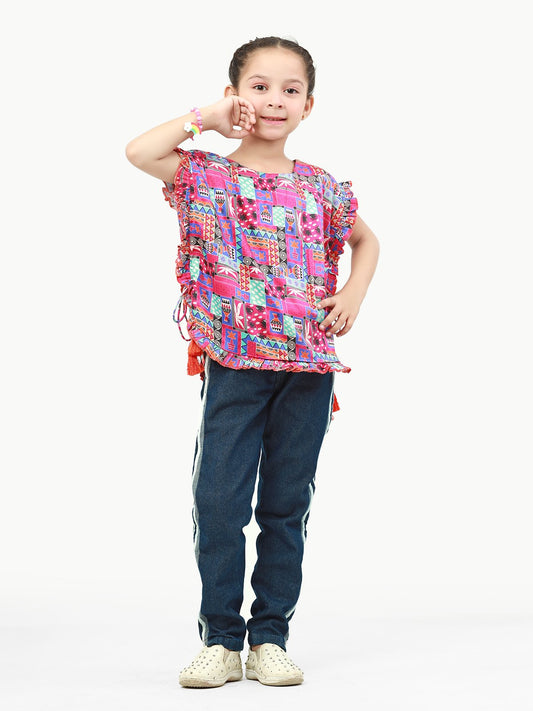 Edenrobe - Girl's Pink Multi Top - EGTW22-015