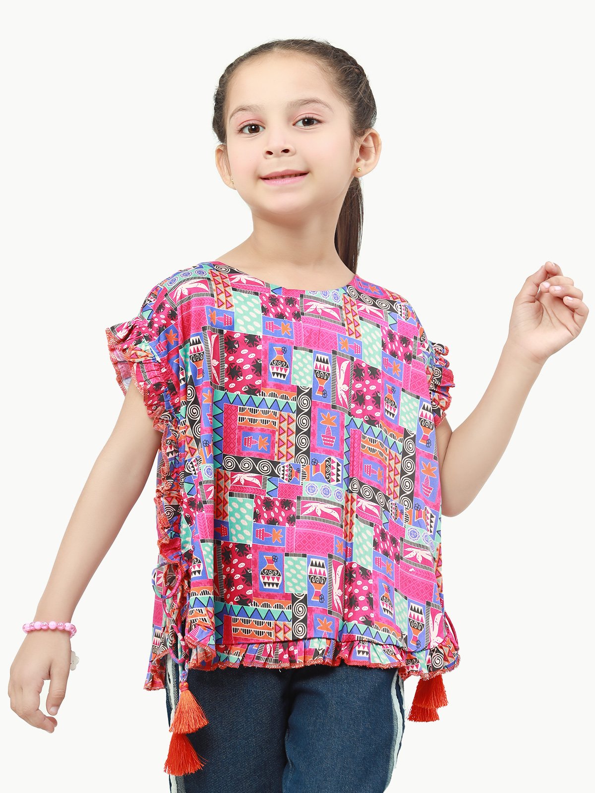 Edenrobe - Girl's Pink Multi Top - EGTW22-015